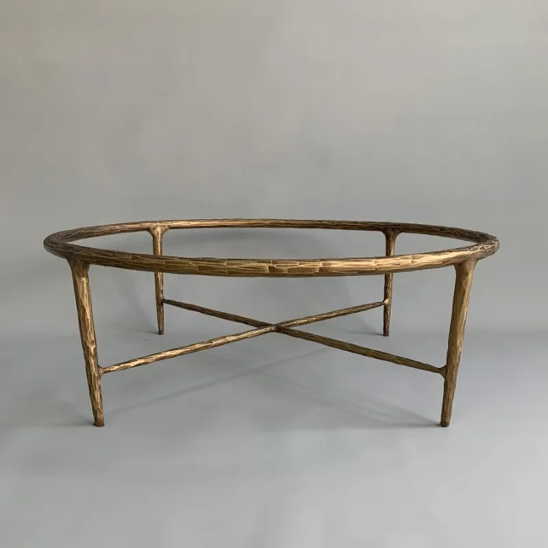 طاولة قهوة لغرفة المعيشة الفاخرة الأمريكية الخفيفة فيلا نموذج فندق غرفة مصمم عالية الإحساس RH معيشة حديدية مزورة