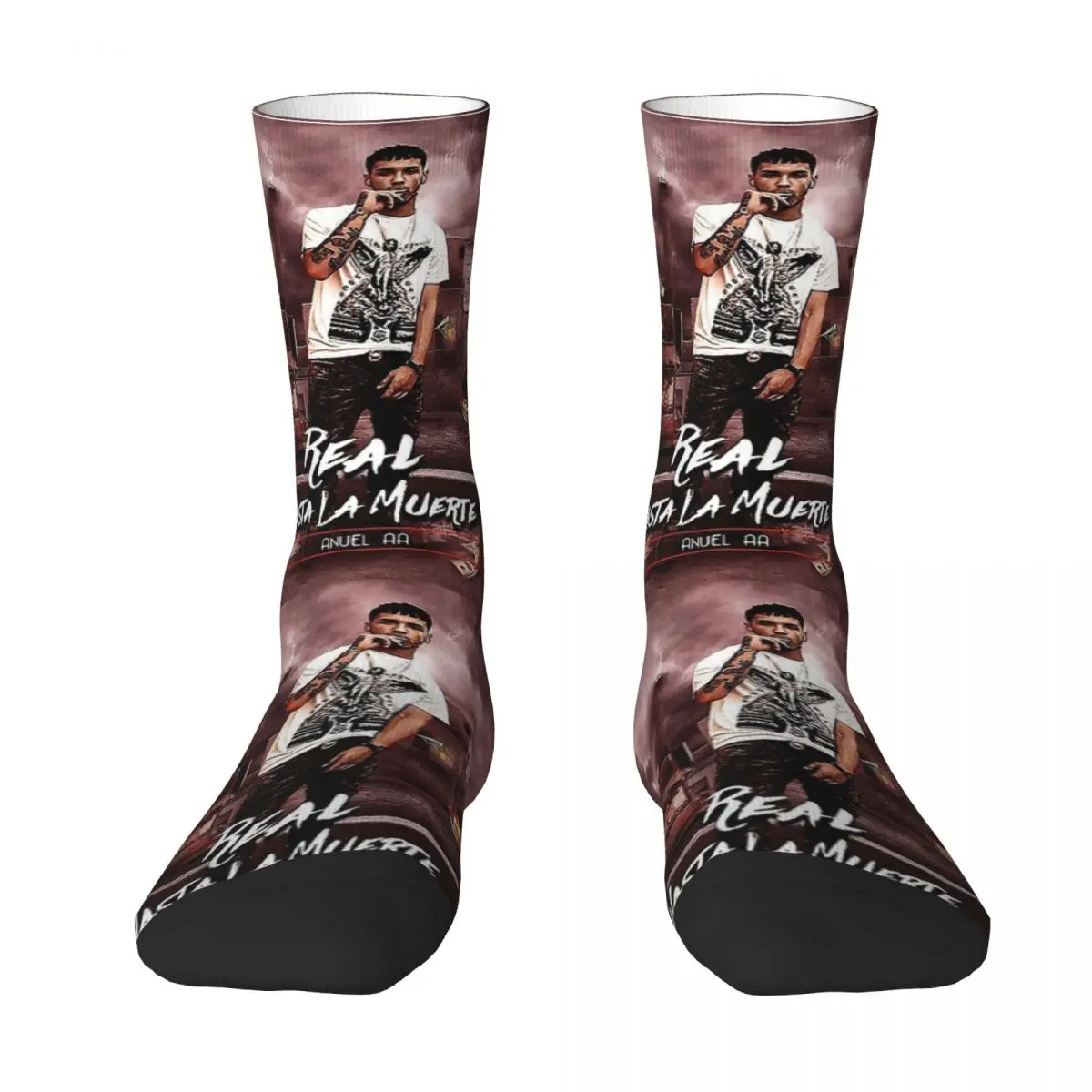 Real Hasta La Muerte The Mixtape Anuel AA Unisex Winter Socks Running Happy Socks Street Style Crazy Sock