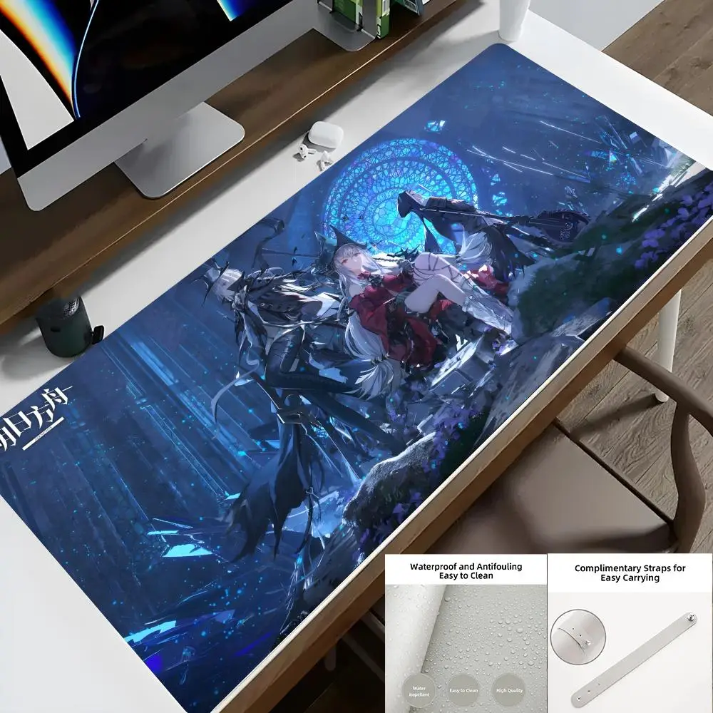 Arknights Gabinete Mouse Pad 90X40 cm Office Desk dirt-resistant Protector Mat PU Leather Waterproof Mouse Pad Desktop Keyboard 