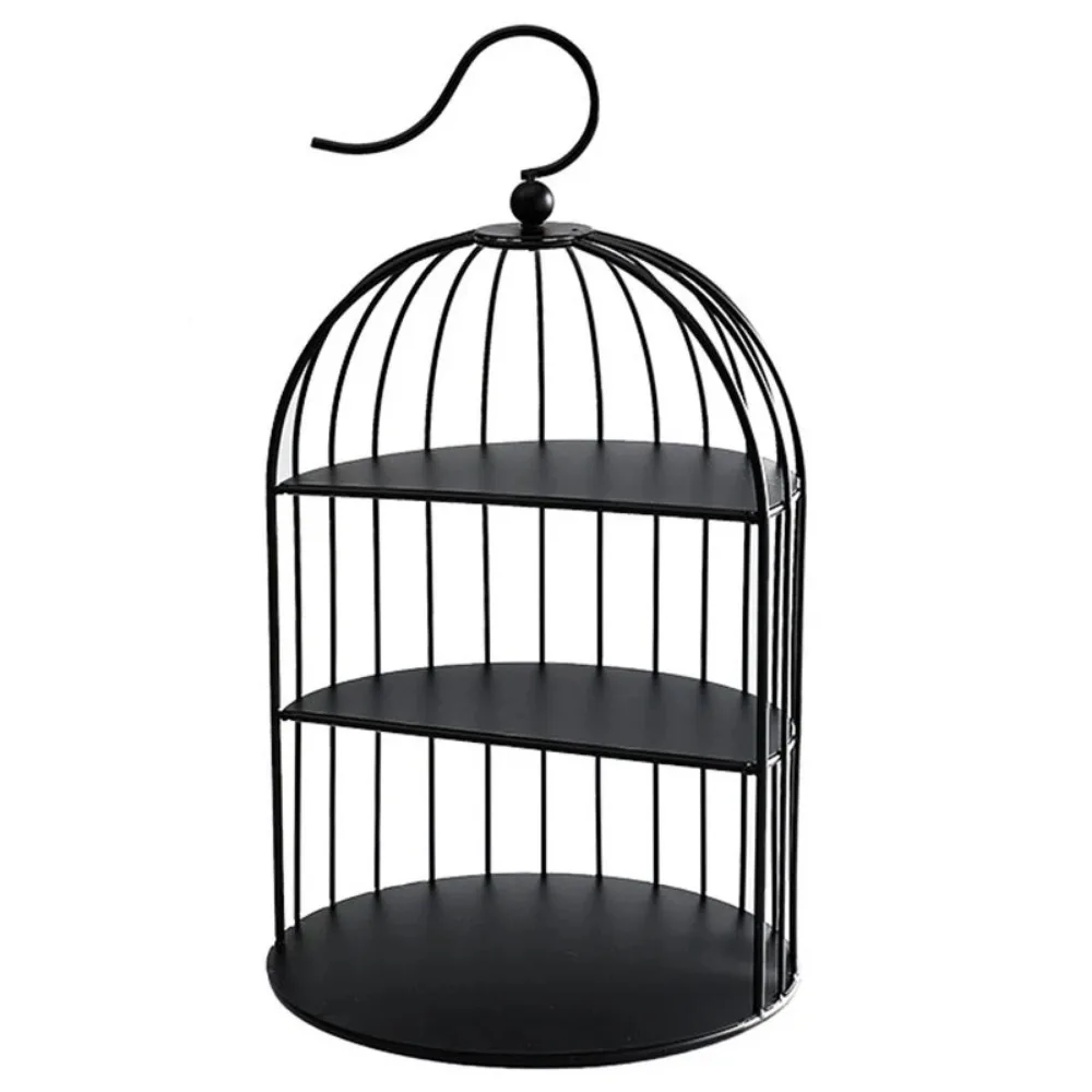 Cage Food Stand Display Rack Three-Layer Dessert Table Tray Cake Rack Creative Bird Cage Cake Stand Afternoon Tea Center Shelf