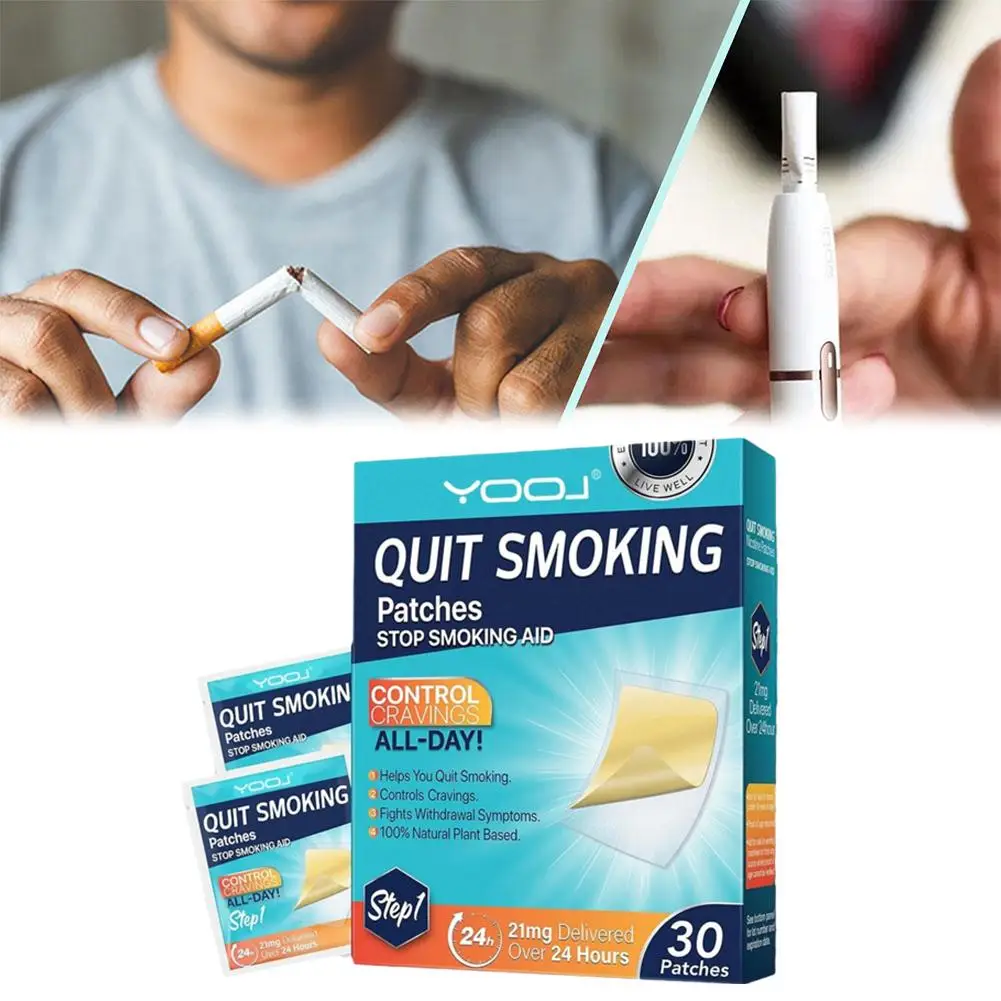 30PCS Beruhigende Raucherentwöhnung Patches Natürliche Kräuter Extrakt Relief Rauchen Kontrolle Aufkleber Rauchen Aufhören Zubehör Patches