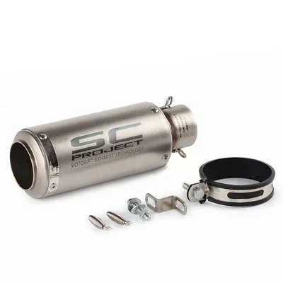 Exhaust Stainless Steel Slip-On Exhaust 51mm/60mm SC Exhaust Pipe Replacement For Dirt Bike Street Bike Scooter ATV