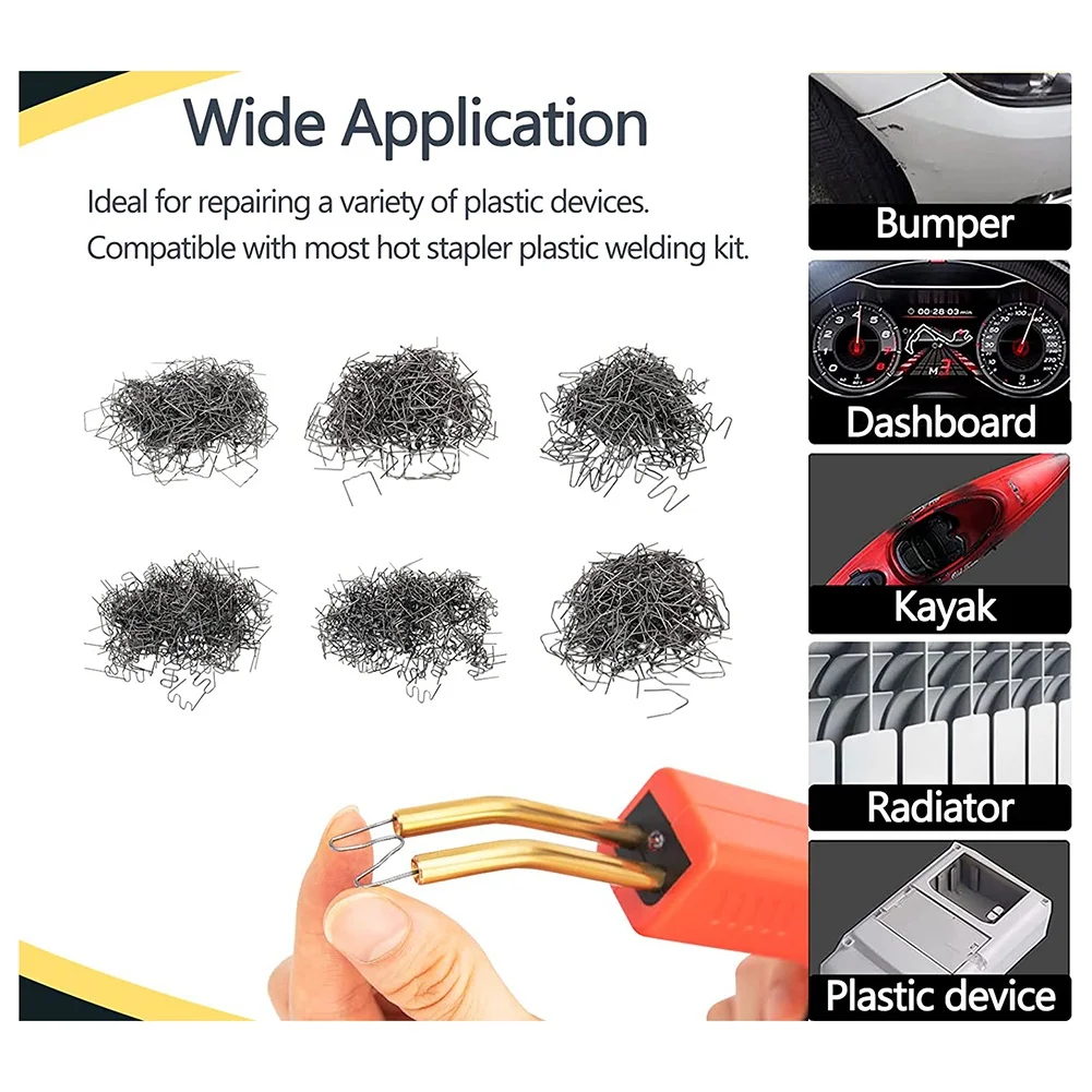 SYW-1200 Pcs Plastic Welder Staples Solder Hot Staples Wavy Corner & Flat For Repair Car Bumpers Hot Stapler Staples