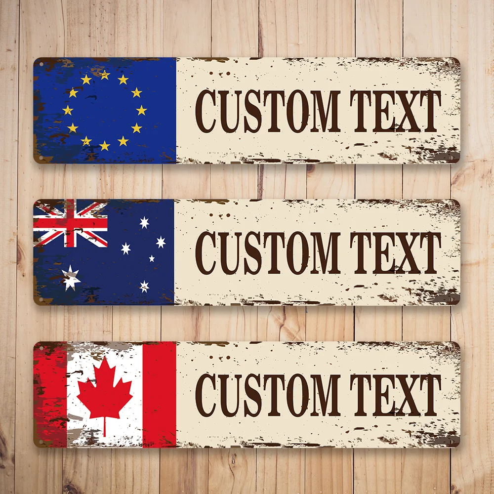 1pc hot sale Federal State Personalized Text Iron Wall Signs Metal Wall Plaque Decor Living Room Bedroom Removable