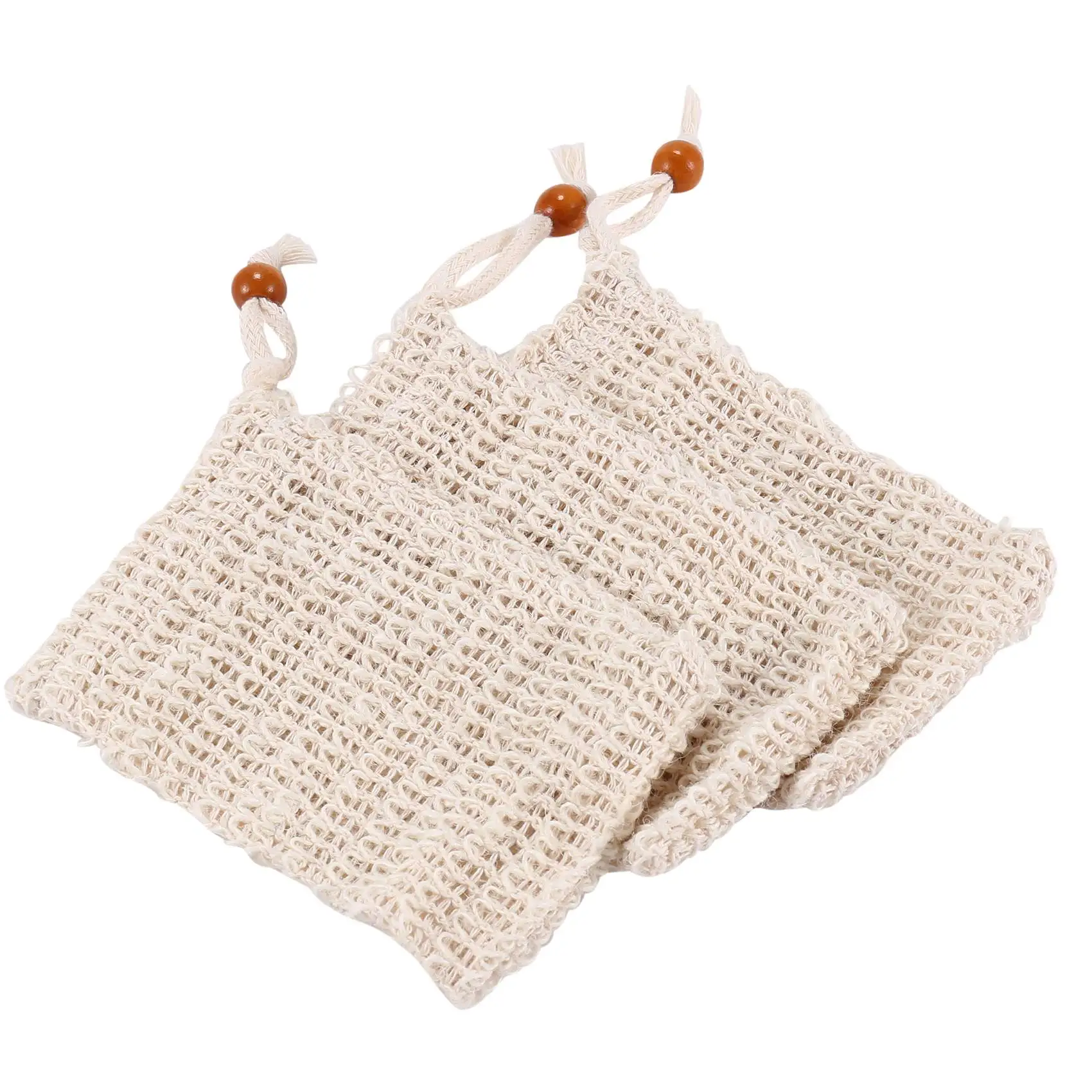 Shower Bath Sisal Soap Bag Natural Sisal Soap Bag Exfoliating Soap Saver Pouch Holder 20Pcs