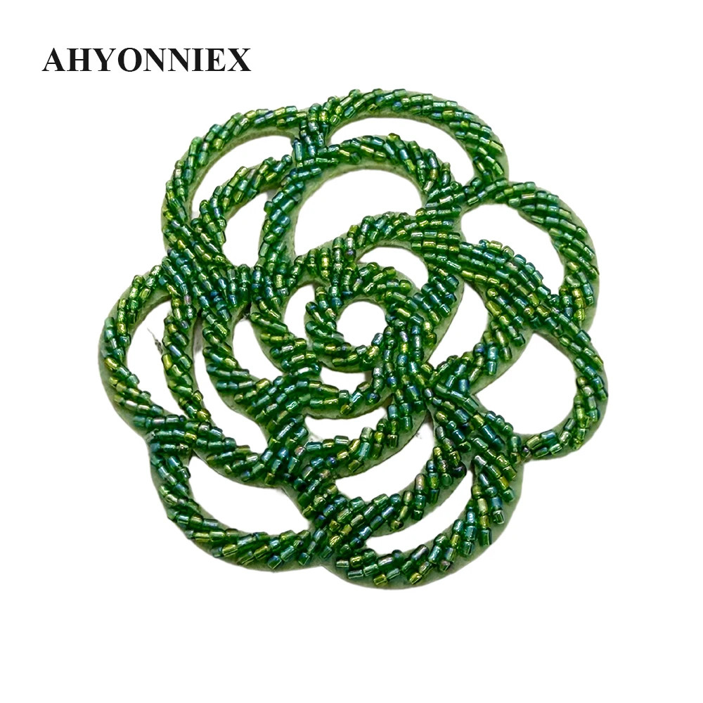 

1 шт., 8,8x8,5 см, пришитая нашивка, украшенная бисером камелия, декоративные цветы, сделай сам, обувь, сумка, нашивка, предметы ручной работы