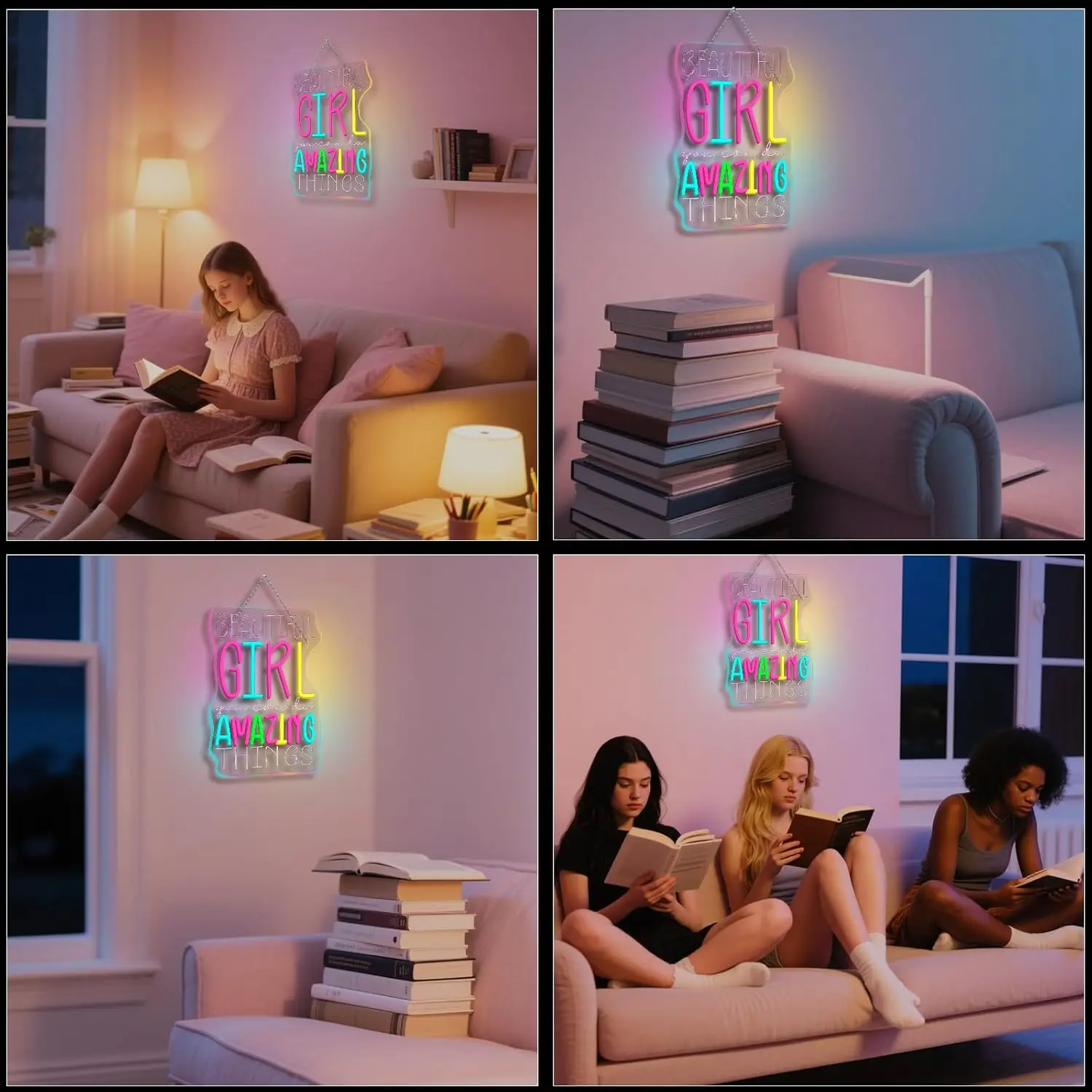 Beautiful Girl You Can Do Amazing Things Neon Sign LED Neon Light for Home Bedroom Party Bar Decor Birthday Gift for For Girl