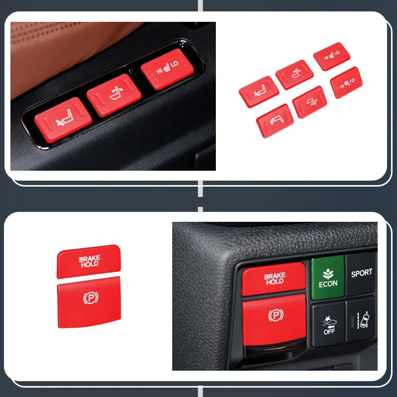 سيارة زر ملصق لهوندا أوديسي 2015-2022 والعتاد مجموعة التحكم نافذة رافع التبديل غطاء مقعد ضبط لوحة اكسسوارات السيارات #2