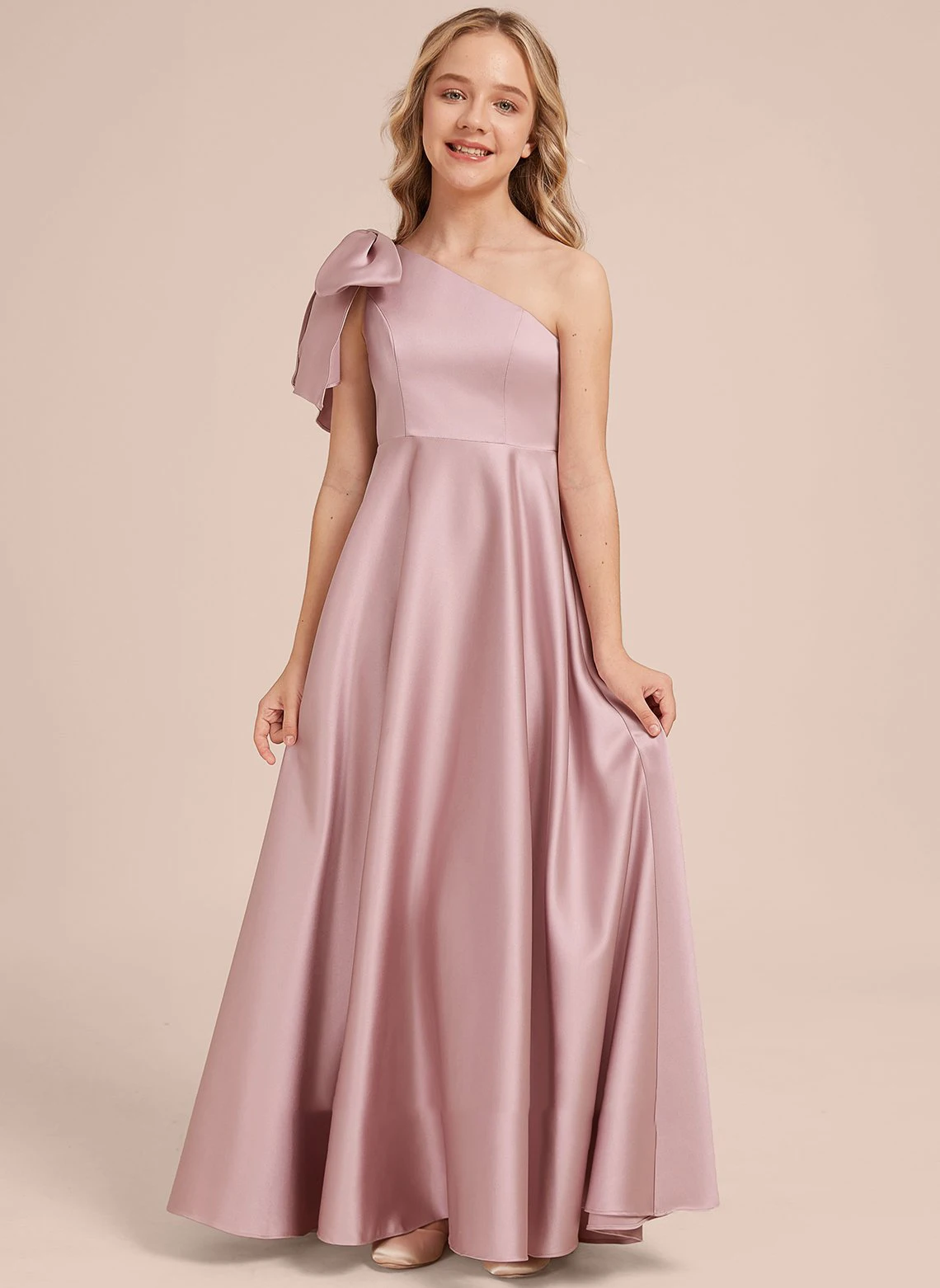 YZYmanualroom  Junior Bridesmaid Customize Dress With Cascading Ruffles  Dusty Rose Product Details & Tips Return Policy