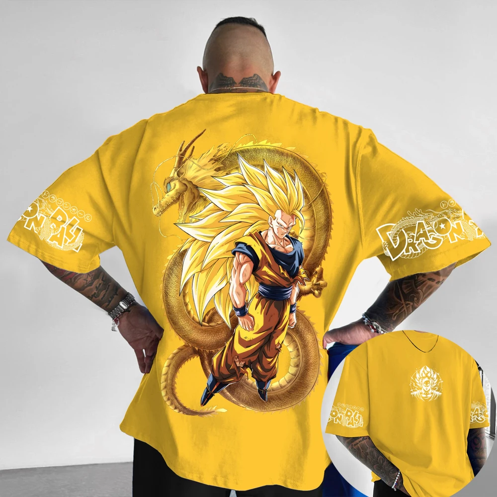 Dragon Ball Z Son Goku All Forms Broly Blue Aura Group Print Kids Oversized T-Shirt Mens Anime Streetwear Anime Tee For Fans view 5