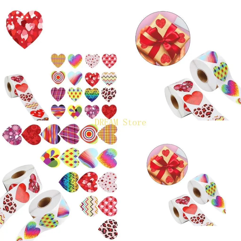 

1000 шт. этикетки в форме сердца, подарочная наклейка на день Святого Валентина, наклейка с наградой за любовь, самоклеящаяся