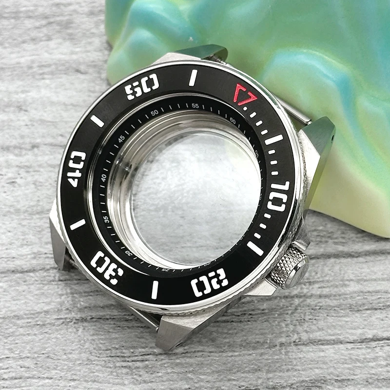 44mm Silbernes King Samurai Uhrengehäuse mit Transparentem Gehäuseboden Passend für NH34 7S 4R NH35 NH36 Uhrwerke 28,5mm Zifferblatt Uhrenmodifikationsteil – Detail 8
