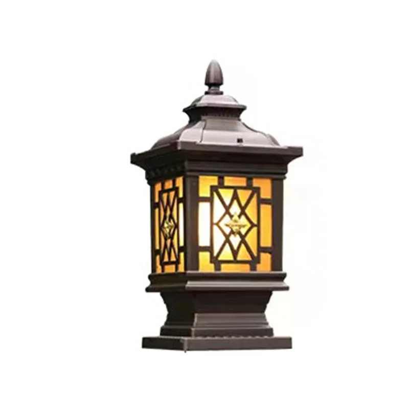 PLLY Outdoor Classical Post Lamp Simple Electricity LED Pillar Light Waterproof for Villa Courtyard Retro Garden Landscape