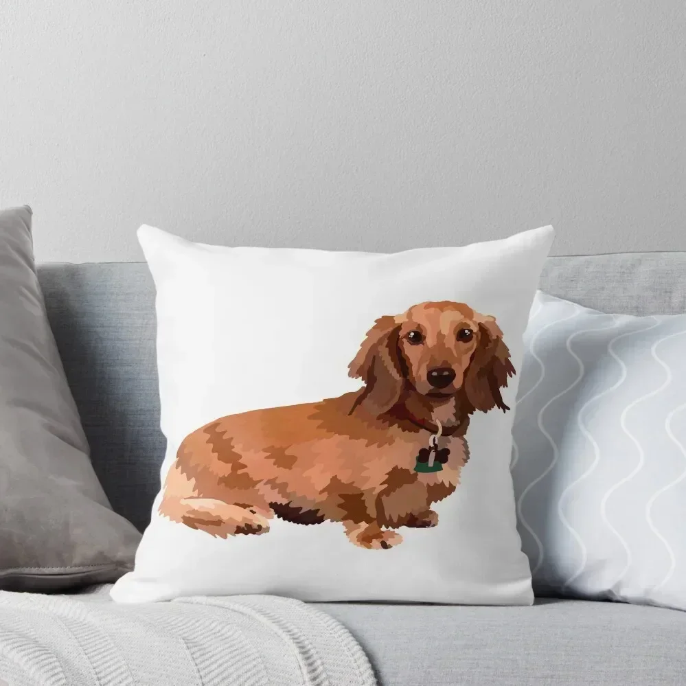 

Long haired dachshund Throw Pillow Luxury Pillow Cover Sofa Covers Decorative Pillow Covers For Sofa Christmas Covers