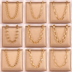 Gold Color Thick Chain Choker Necklace 316L Stainless Steel Necklace For Women Chain Necklaces Fashion Jewelry Party Gifts