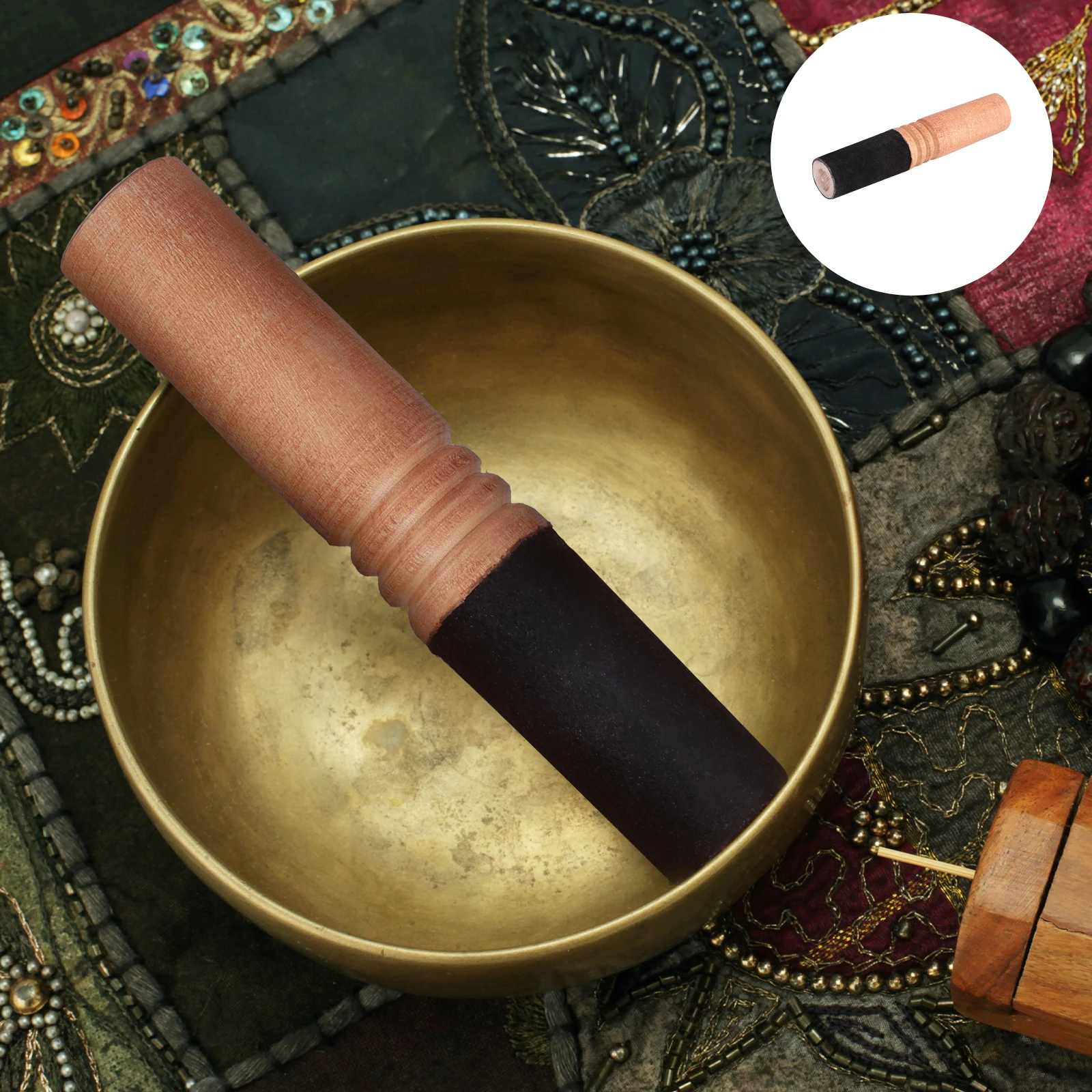 

Sound Bowl Accessories Handmade Singing Bowl Mallet Durable Yoga Meditation Stick Wooden Middle Size Practical Gift