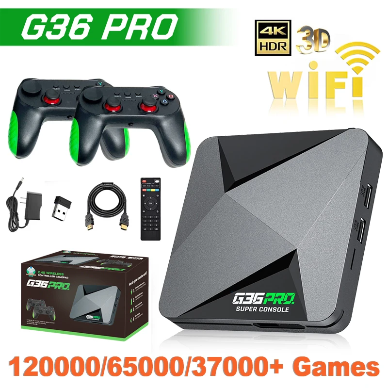 Игровая консоль Super G36 Pro с 256 ГБ памяти и более 120 000 ретро-игр, игровая приставка с беспроводным контроллером, подарок для детей