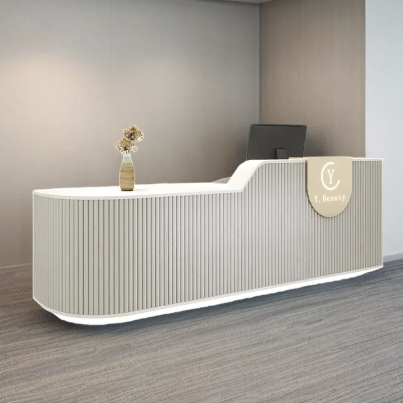 Shop Counter Modern Luxury Furniture Reception Help Desk Receptionist Front Salon Long Office Rezeption Desk Beauty Bar Beauty