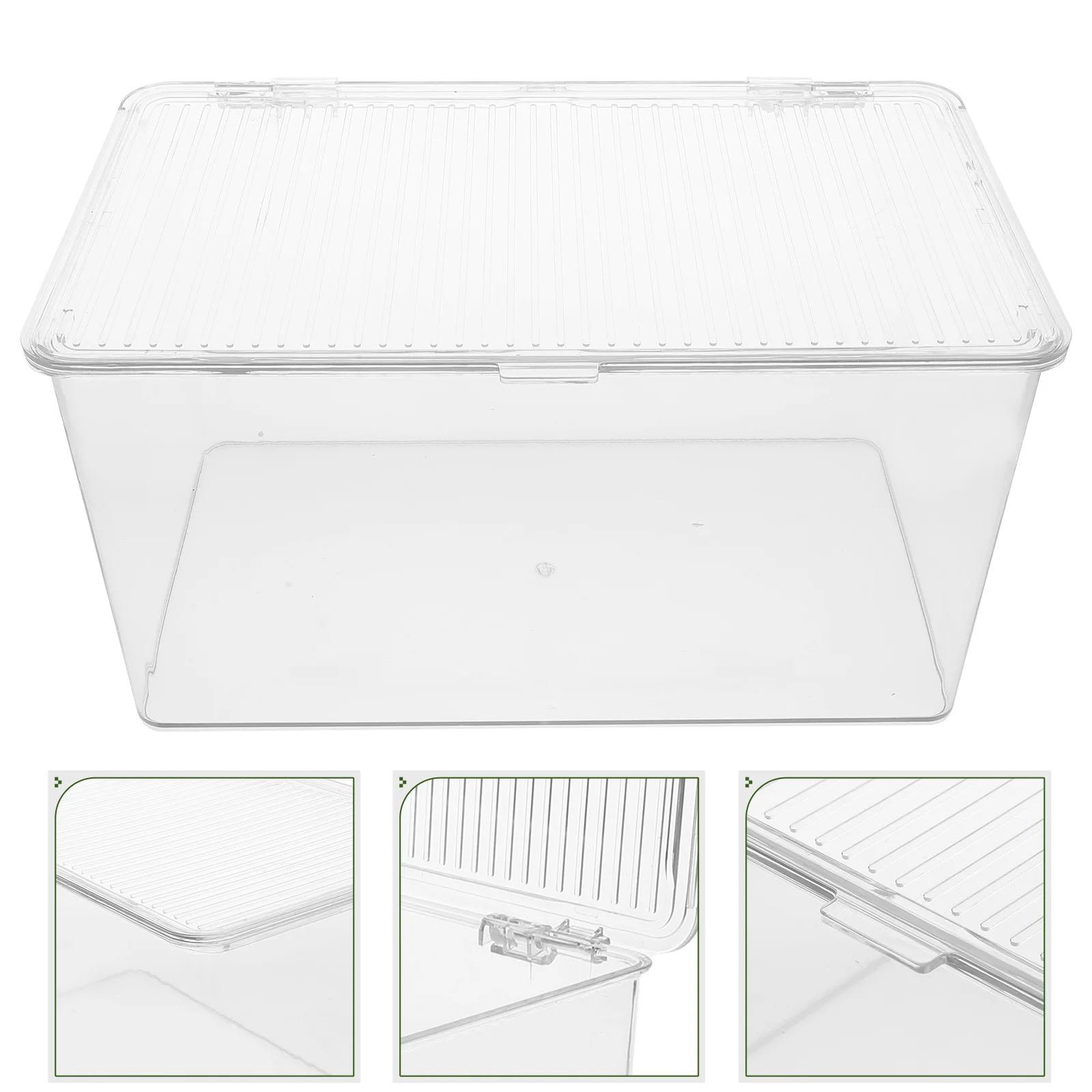 

Tall Dustproof Storage Box With Lid Clear Organizer For Books Snacks Makeup Home Office Kitchen Bathroom Storage Container