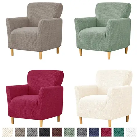 Jacquard Tub Sofa Cover Elastic Single Club Chair Slipcovers Stretch Spandex Armchair Covers for Bar Counter Living Room