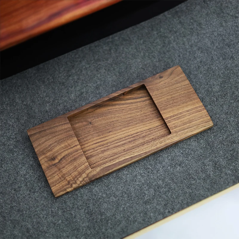 Walnoothout trackpad en toetsenbordstandaard 2-in-1 trackpadbasis Polssteun Kussenondersteuning Veelzijdige organizer voor Apple-accessoires