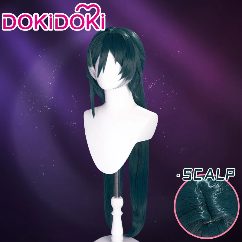 IN STOCK Yukong Wig Game Honkai: Star Rail Cosplay DokiDoki Women Dark Green Long Hair Yu Kong Cosplay Ears Headdress Free Cap