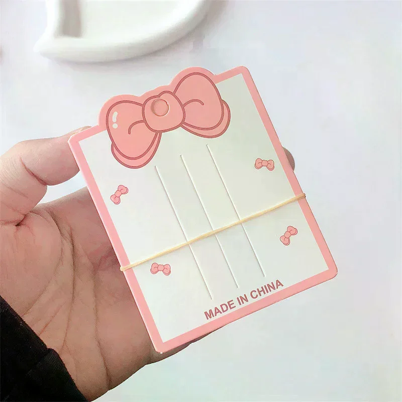 

50pcs Pink Bow Display Cards For Hair Claw Clip Paper Card Headdress Card Hair Decoration Package DIY Jewelry Cardboard Package