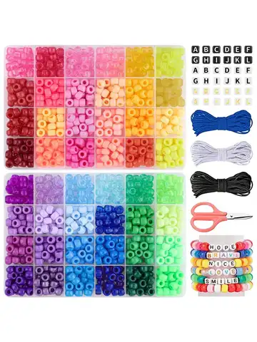 300/500pcs Rainbow Beads for DIY Jewelry, Necklaces, Bracelets - Jewelry Making Kit, Perfect Holiday Party Gift