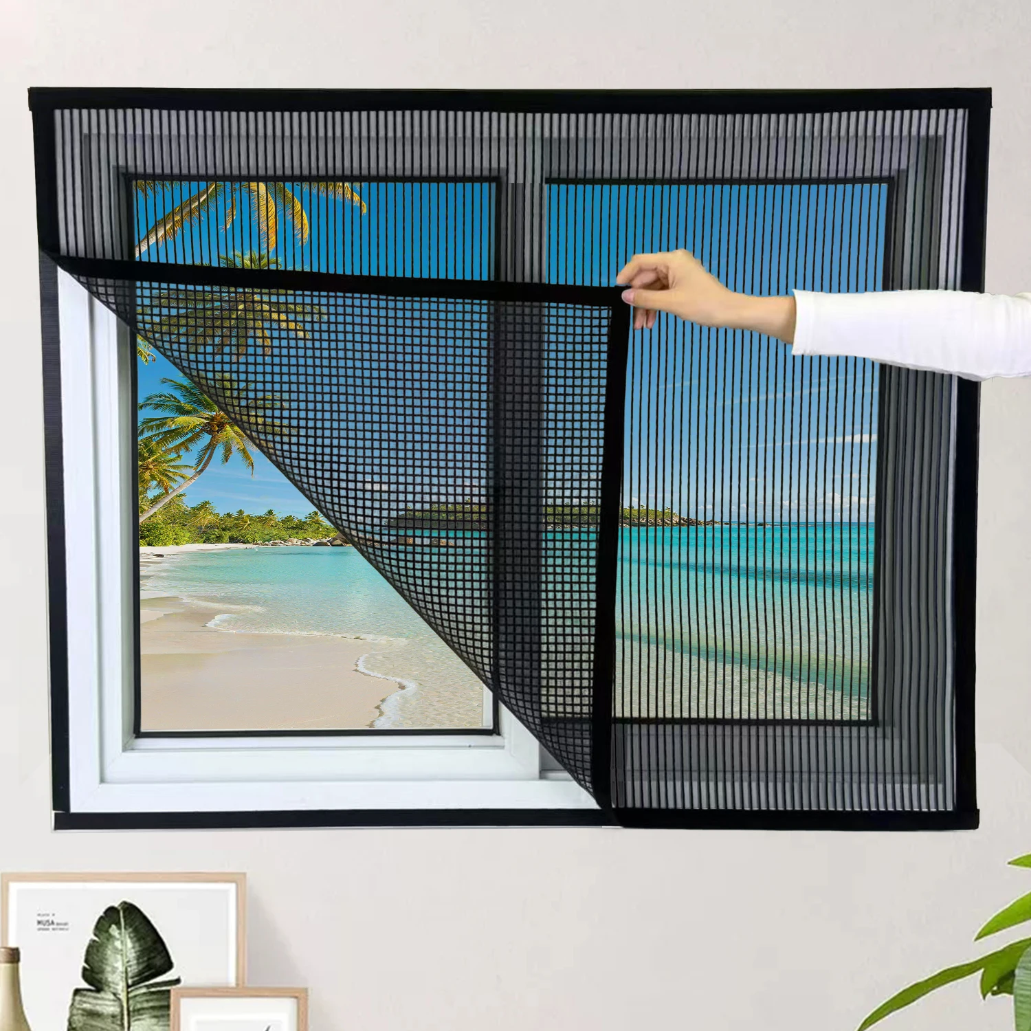 Summer Mosquito Net, Window Screen for Mosquito Prevention, Insect-Proof Screen Window, No Need for Drilling Holes