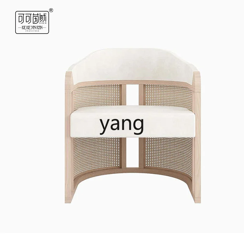 LTT New Chinese Style Creative Solid Wood Hollow Tea Chair Homestay Hotel Club Chair