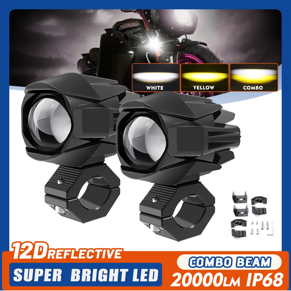 

3inch 3500K 6500K Motorcycle LED Spotlights Headlamp 12V 24V Auto Fog Lamp Projector Lens Dual Color Led Work Auxiliary Light
