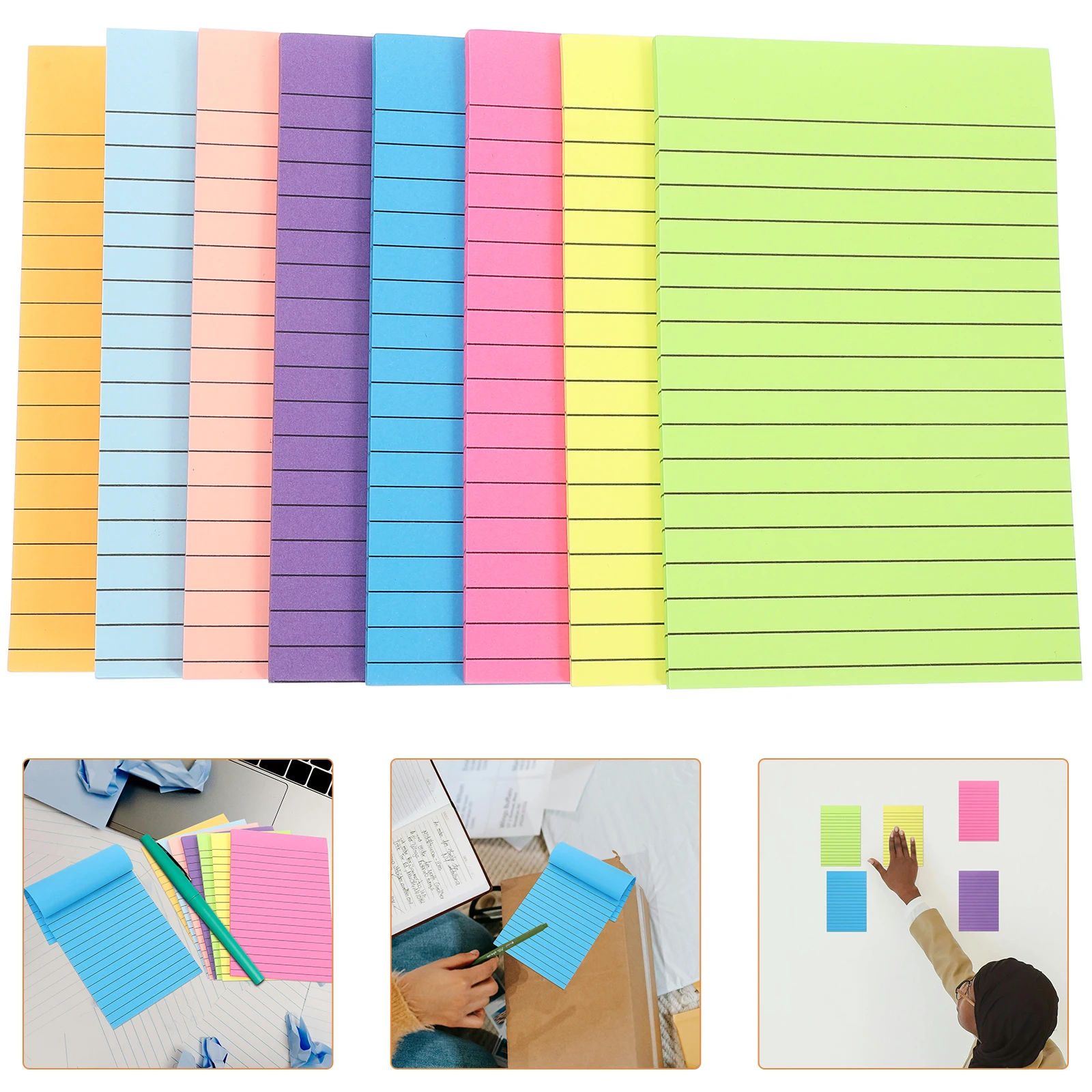 Cute Lined Creative Notepads Sticky Self-Adhesive Office Note Stickers Notepad Office Note Pads