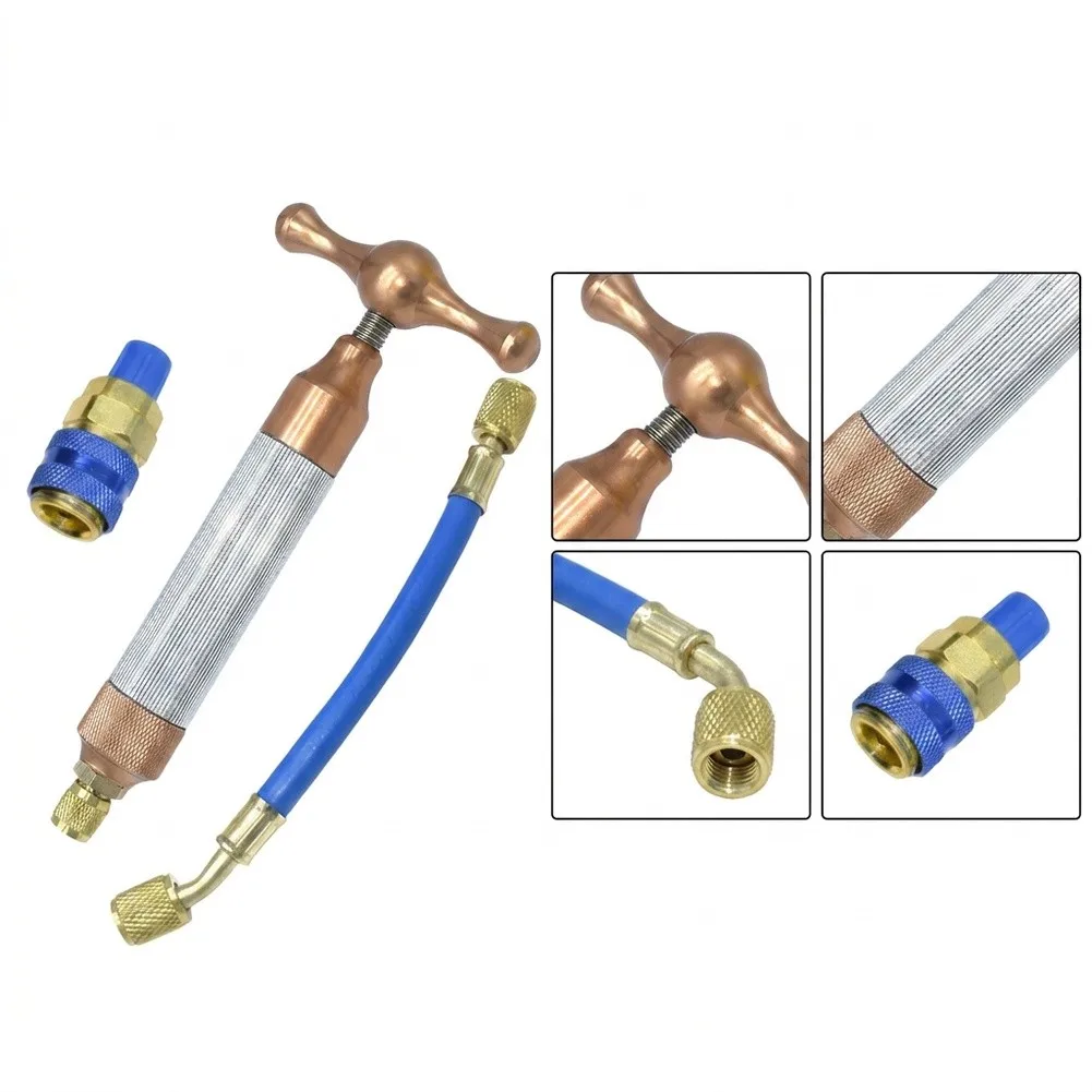 Oil Injection Tool for Automotive Climate Control Systems Supporting Fluorescent Dye Addition During AC System Maintenance