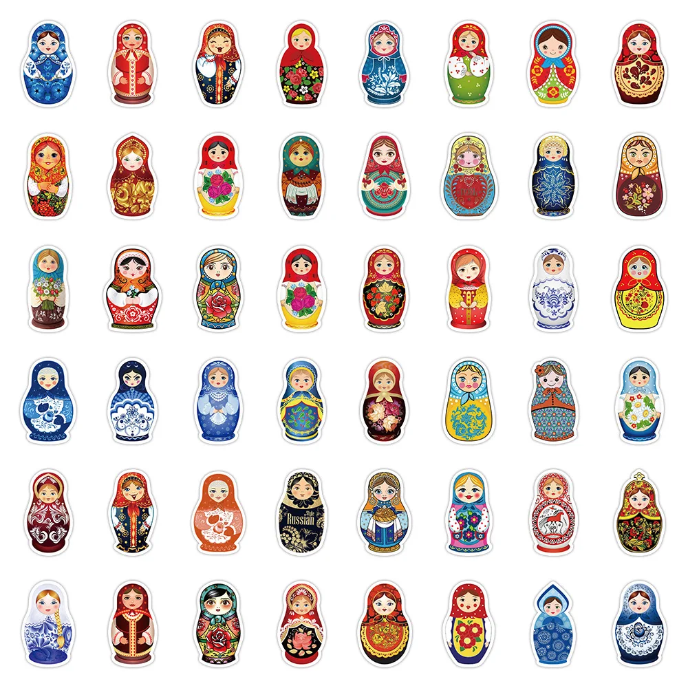 10/30/50Pcs Cartoon Russian doll Stickers Decal For Snowboard Laptop Luggage Car Fridge DIY Styling Vinyl Home Decor Pegatina