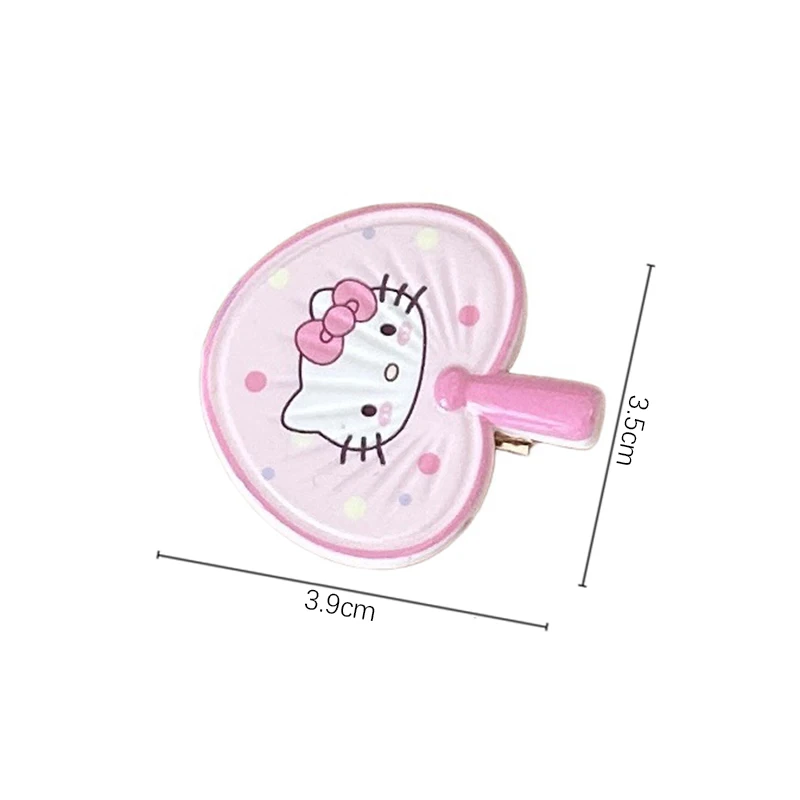 2Pcs  Creative Kt Cat Fan Hair Clip For Women Girls Kawaii Sweet Side Clip Simple Cute Children Hair Accessories Gifts