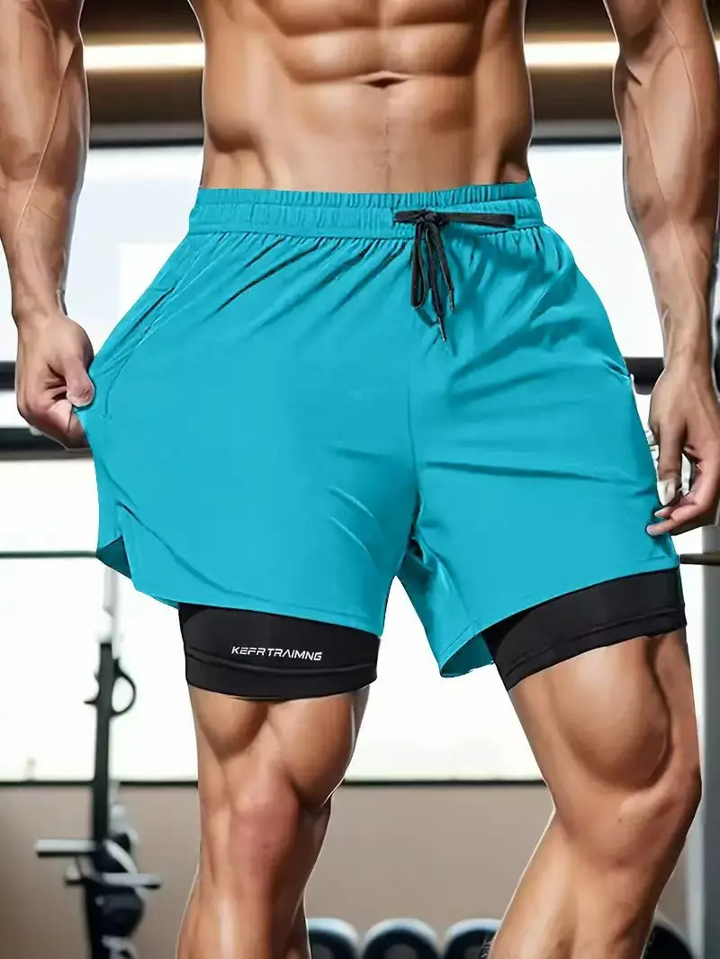 Summer New High Quality Ice Silk Shorts For Sports Quick Drying Fitness Men's Three Piece Running Basketball Shorts
