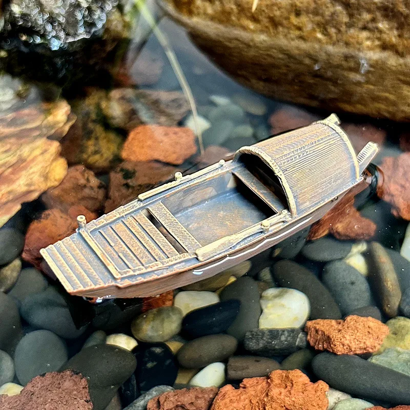 Modèle de bateau miniature flottant de simulation, figurine micro-paysagère pour aquarium, bonsaï, fontaine, décoration d'aquarium