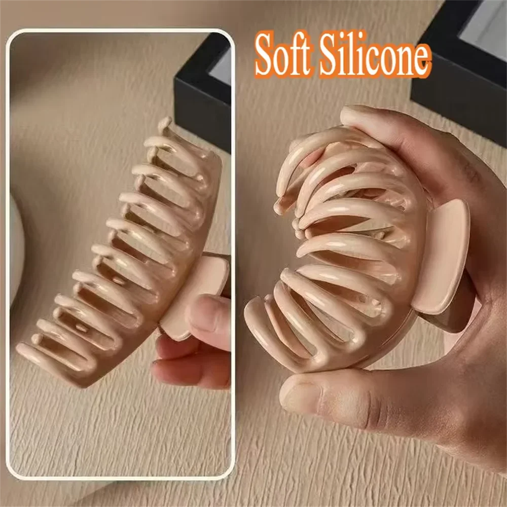 

Silicone Material Hair Claw Clip Crab Barrette Girls Ponytail Hair Claws Bath Clip Fashion Hair Accessories Headwear