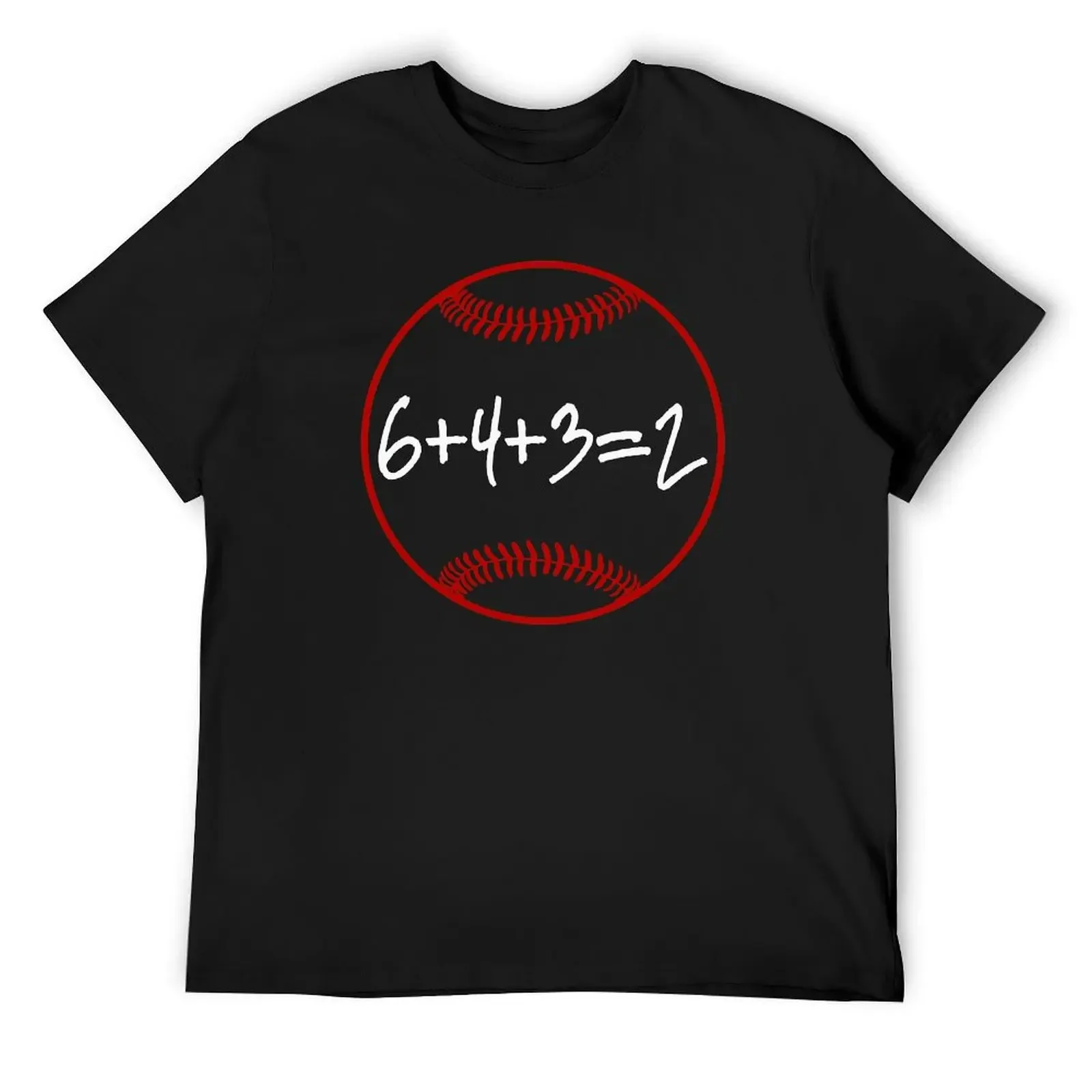 

Baseball 6432 Double Play 6+4+3=2 Softball Math T-Shirt cute tops boys animal print topping mens vintage t shirts