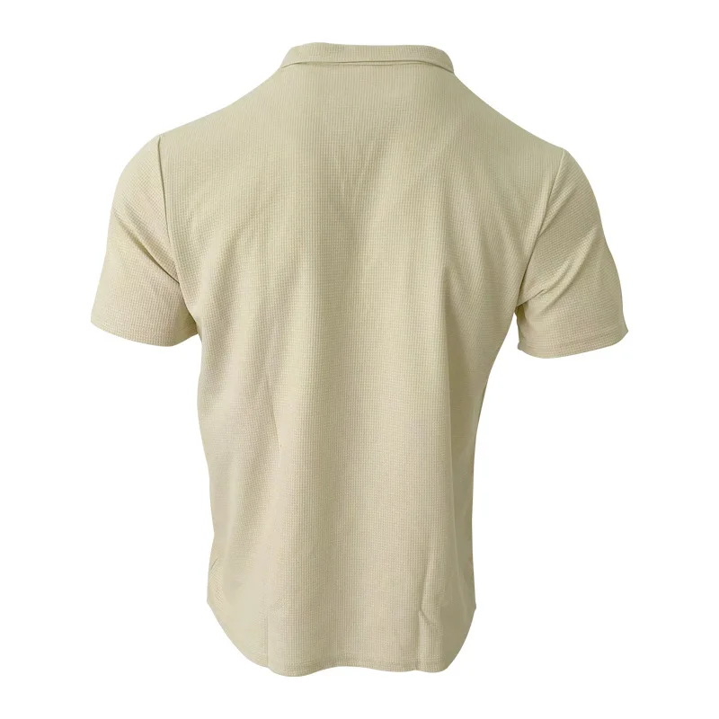2024 Sommer neue Polo kragen Casual Fashion Herren bekleidung schwere Waffel Kurzarm einfarbig Casual vcollar polos hirt – Detail 28