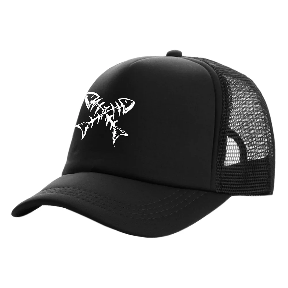 Fishbone Trucker Cap Men Fishing Skeleton Fish Bone Cap Funny Baseball Caps Summer Fisher Man Mesh Caps Hat for Men MZ-501