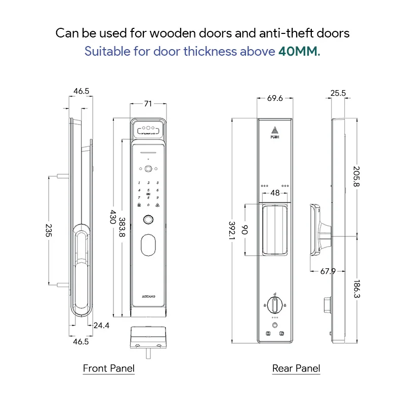 Video Intercom TTLock App WiFi Remote 3D Face Unlocking Smart Lock Automatic Digital Fingerprint Lock with Camera For Home