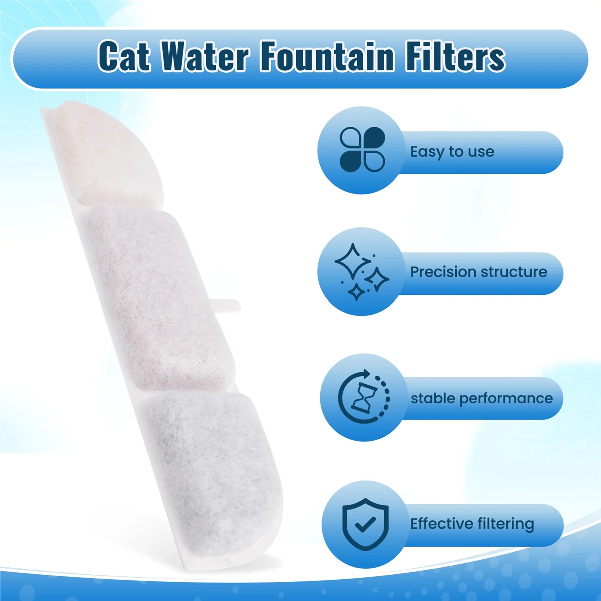 

MSOR 6 Activated Carbon Filter for Cat Water Fountain WFP6 Replacement Filters for Pet Automatic Drinking Fountain