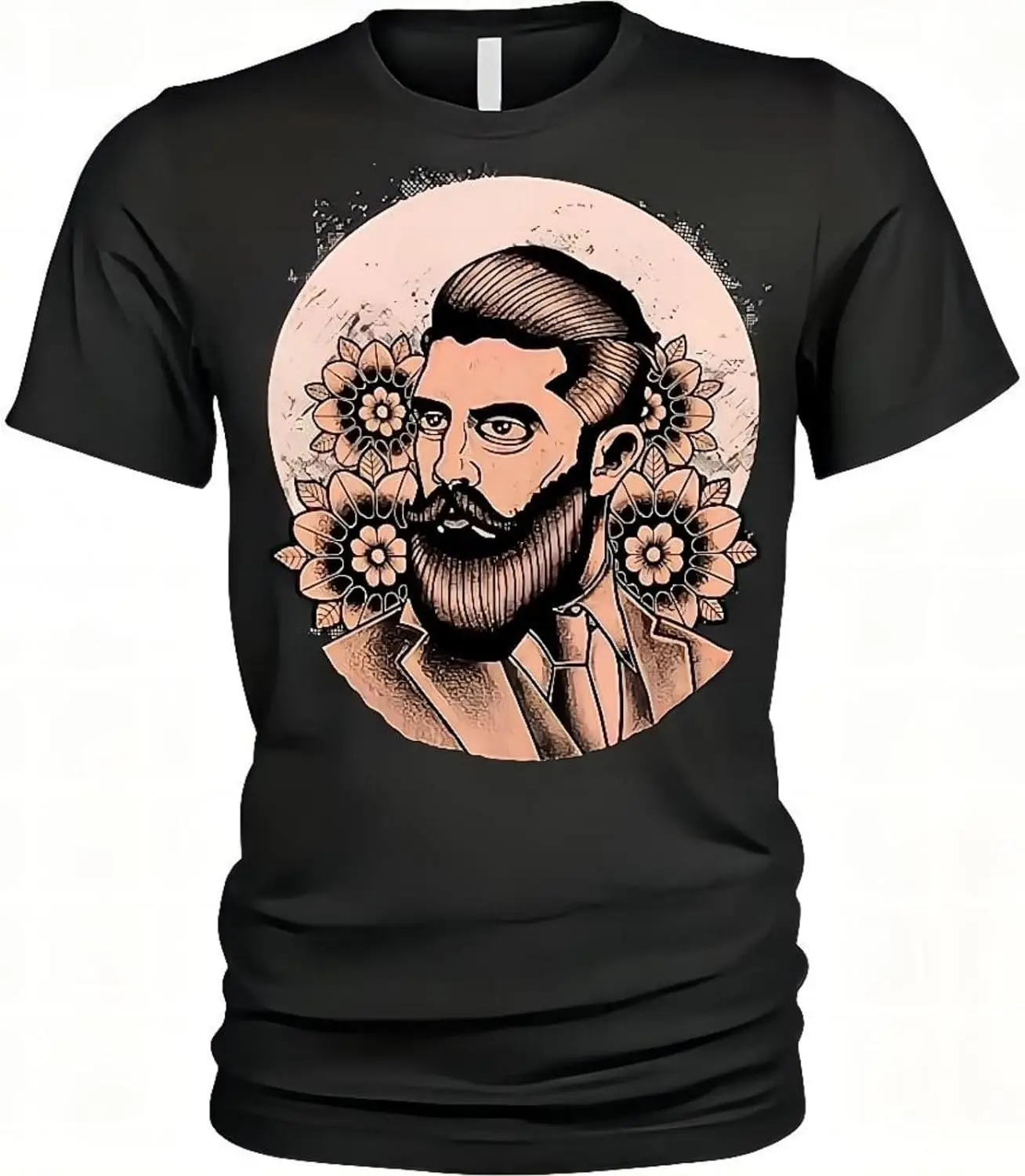 Beard Pomade T-Shirt Hipster Flowers Gentleman Salon Barber Unisex Mens