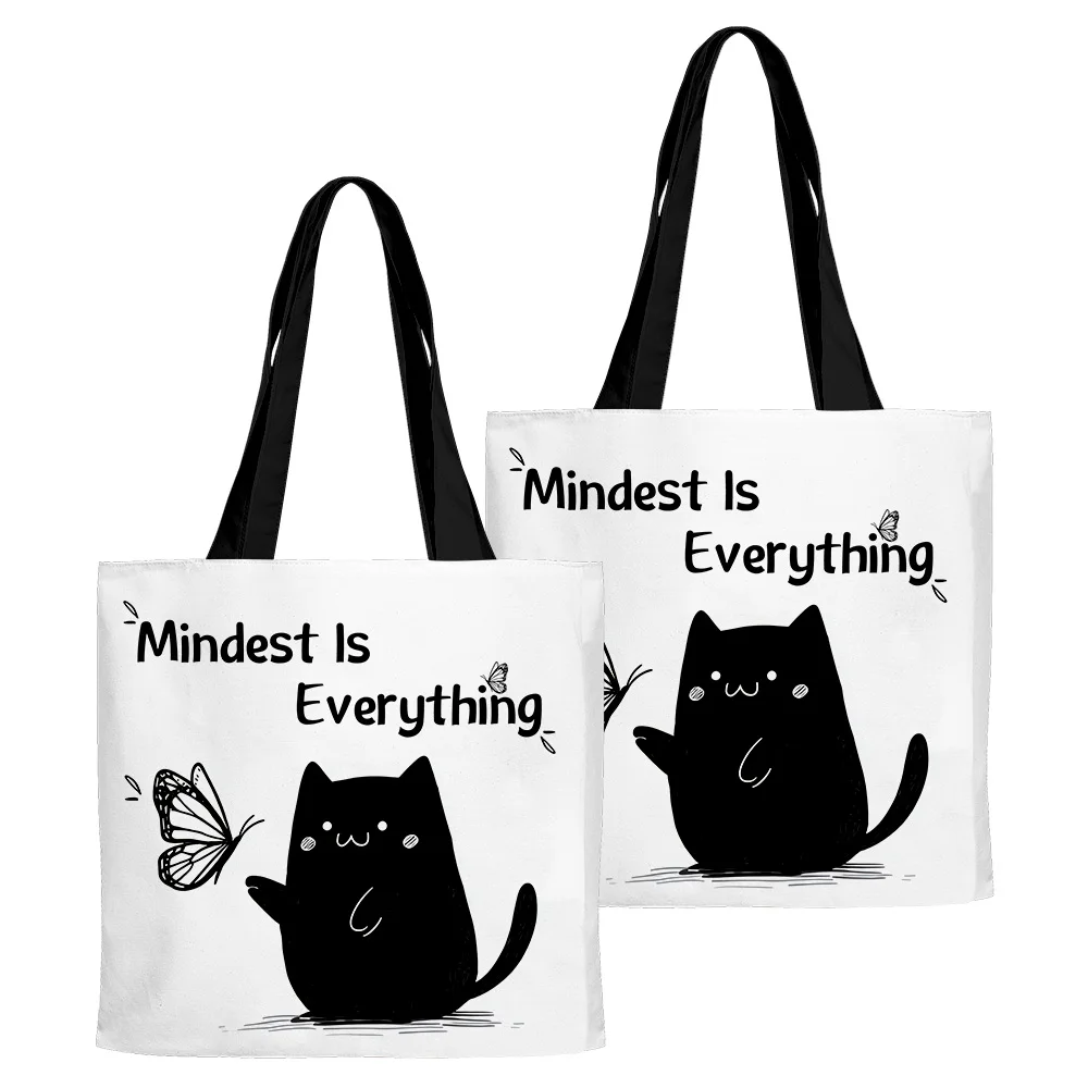 

Cute Cat Tote Bags funny quote unisex Fashion Shoulder Bag oxford Portable Handbags for Cat Lover Lightweight Shopping Bag
