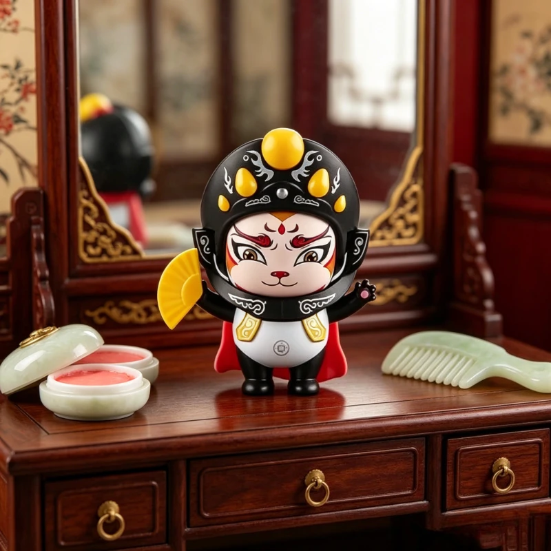 Chinese Opera Face Changing Doll Push Stress Relief Fidget Toy Desktop Ornament Collectible Funny Novelty Keychain Gift Figurine