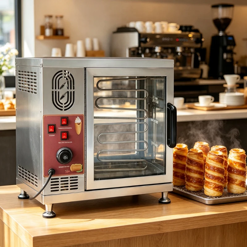Electric Gas Chimney Cake Donut Doughnut Ice-Cream Cone Maker Hungary Chimney Bread Roll Machine
