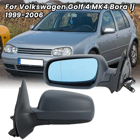 5 Pin Side Door Mirror Assembly For Volkswagen Golf 4 MK4 Bora 1j 1999-2006 Primer Blue Glass Heated Wing Mirror Car Accessories