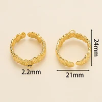 Bague fendue ouverte irrégulière plaquée or 14/18K, 2 pièces/paquet, pour bricolage fait à la main, réglage de bague, fournitures de fabrication de bijoux, accessoires 2