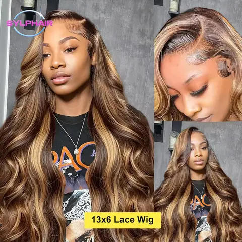 Highlight Wig Human Hair Body Wave Brazilian Hair 13x6 Hd Lace Frontal Wig For Women Glueless Blonde Lace Front Wig Human Hair